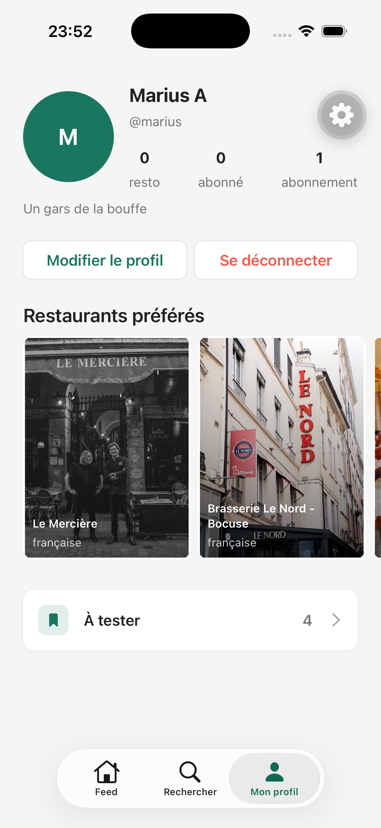 Aperçu de l'application omou
